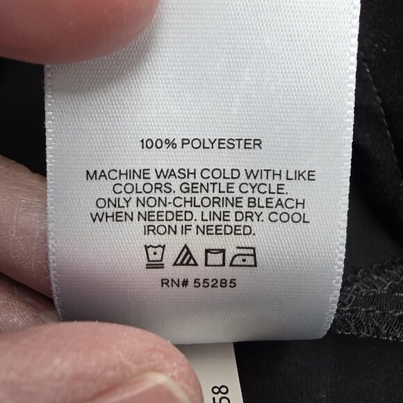 Express Shirt Womens XL Black Button Front Long Sleeve Tunic Pleated Shoulder - Picture 8 of 11